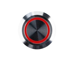 Stainless steel push button switch with LED red 12V / 5A....