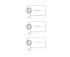 Stainless steel switch with red LED. 12V/5A Waterproof to IP67, 3 lighting modes