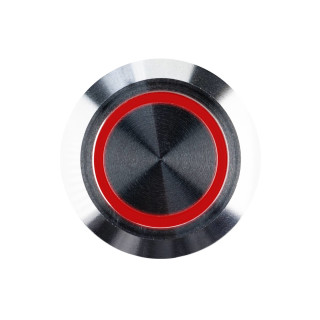 Stainless steel switch with red LED 24V/2.5A Waterproof to IP67, 3 lighting modes