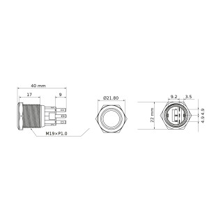Edelstahl-Schalter mit LED in weiß 12V/5A Wasserdicht nach IP67, 3 Beleuchtungsmodi
