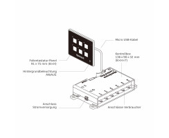 Schalttafel Boot / Wohnmobil 12V u. 24V  flexible Montage dank REMOTE CONTROL PANEL mit 6 Ports, wasserdicht