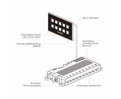 Schalttafel Boot / Wohnmobil 12V u. 24V  flexible Montage dank REMOTE CONTROL PANEL, 10 Ports mit Bluetooth