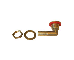 Brass tank connection, angled, 10 mm hose connection, 1/4" internal thread