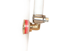 Brass tank connection, angled, 10 mm hose connection, 1/4" internal thread