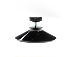 Black suction cup 60 mm with thread M4 x 14 mm and knurled screw