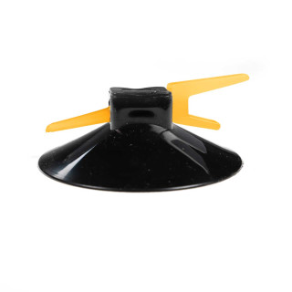 Suction cup black 60 mm with Goliath hook in yellow