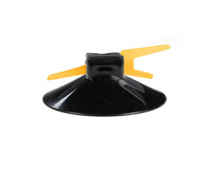 Suction cup black 60 mm with Goliath hook in yellow