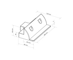 Solar Panel Centre Support, ABS, black