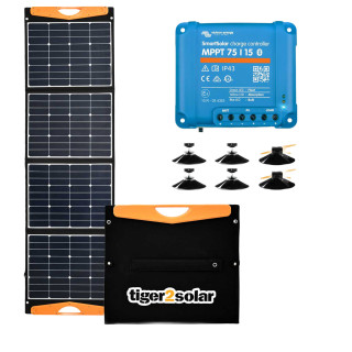 Solar bag 160 Wp with MPPT charge controller USB connections + accessories - Schattenparker Kit big tiger 160/USB