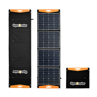 Solar bag 160Wp "big tiger 160/USB" with 2xUSB and cable set (12V/24V suitable, ETFE surface)