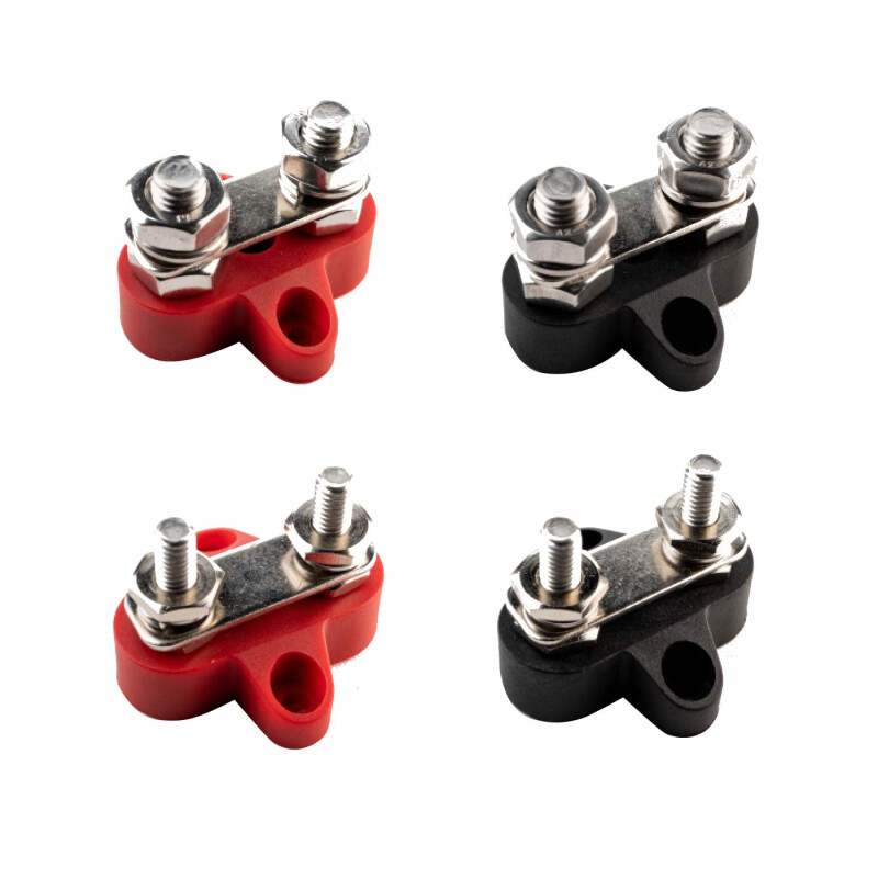 Sammel- und Verteilbolzen zweifach, M6/M8, rot /schwarz