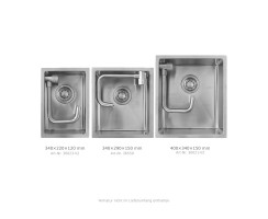 Camper sink in 3 sizes made of stainless steel, variably mountable