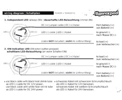 Stainless steel switch with white LED for 12V, 20A Waterproof to IP67, 3 lighting modes