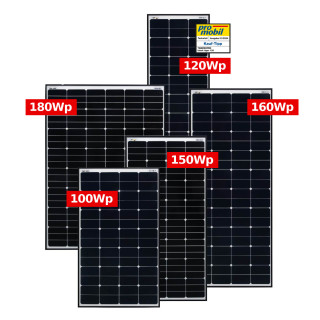 Solarpanel Wohnmobil / Camper / Boot - "black tiger" 100Wp - 180Wp