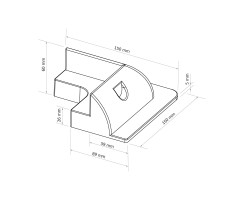 Montagesatz Solarmodul mit 4 Ecken & 2 Mittelabstützungen, ABS, schwarz