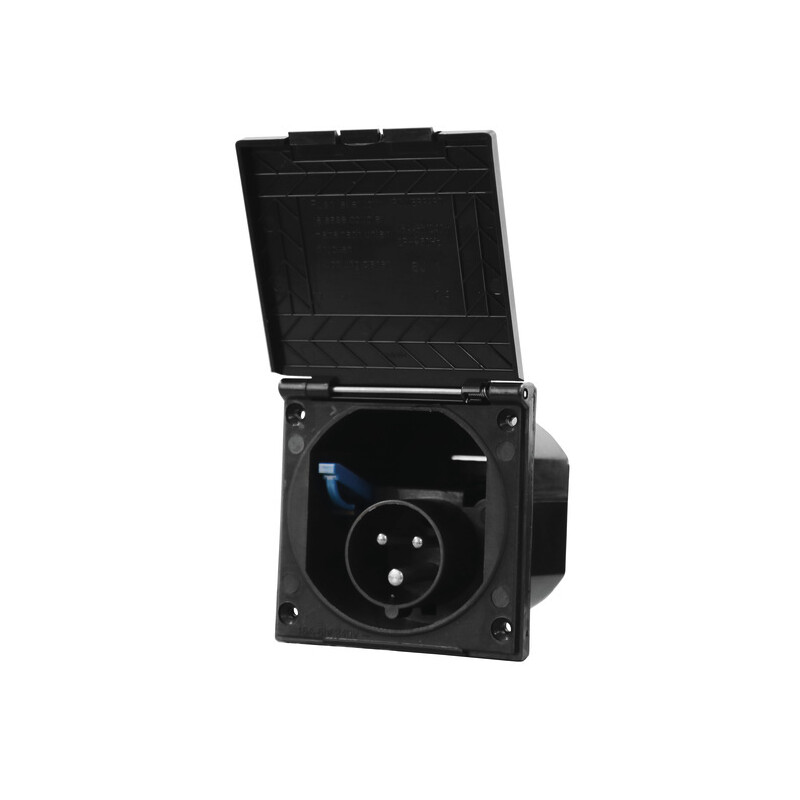 CEE Input Socket, black, square