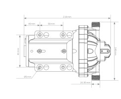 Pressurised water pump with bypass 18 l/min, 4 bar for 12V systems - Original tigerexped