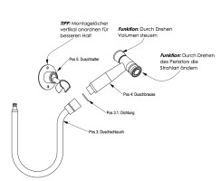 Camper-Dusche Brause mit Schlauch und Duschhalter von Queensize Camper