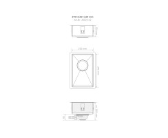 Vanlife" camper sink from Queensize Camper, 340 x 220 x 120 mm