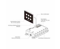 Switch panel boat / motorhome 12V and 24V flexible mounting thanks to REMOTE PANEL, 6 ports with Bluetooth