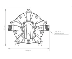 Pressurised water pump with bypass 18 l/min, 4 bar for 24V systems - Original tigerexped