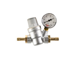 Pressure Reducing Valve 1-5,5 bar with gauge and 2x 10mm...