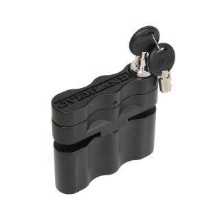 Lockable holder for Overland Fuel fuel and water canisters, black