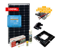 Complete solar set 100Wp for campers & motorhomes