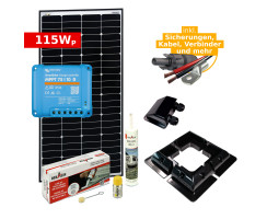 Complete solar set 115Wp for campers & motorhomes