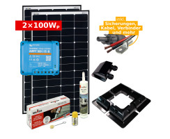 Complete solar set 2x 100Wp for camper & motorhome...
