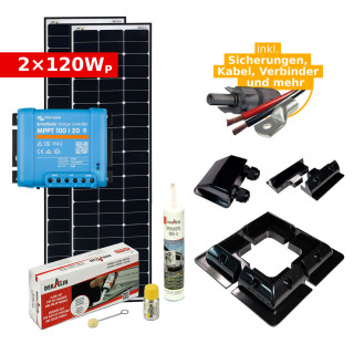 Solar Komplettset 2x 120Wp für Camper & Wohnmobil