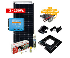 Solar Komplettset 2x 150Wp für Camper & Wohnmobil