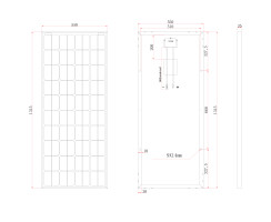 Solarpanel 150Wp "black tiger 150", 1315x550 mm