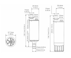 Submersible and Inline Pump by Seaflo 200GPH (≈ 12,6 L/min), 12 V