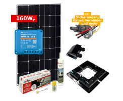 Complete solar set 160Wp for campers & motorhomes