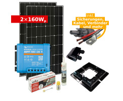 Complete Solar Kit 2x 160Wp for RV & Campervan
