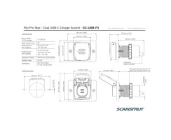 Wasserdichte Doppel USB-C Schnell-Lade-Steckdose 12-24V Flip Pro Max von Scanstrut