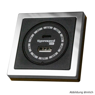 USB-C / USB-A Buck-Boost Ladegerät 100W "convertiger 100" mit Einbaumaterial chrom mattglanz