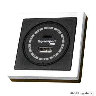 USB-C / USB-A Buck-Boost Ladegerät 100W "convertiger 100" mit Einbaumaterial weiß satiniert