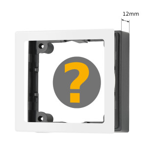 Cover frame 1-fold, white satinised & spacer frame 12mm