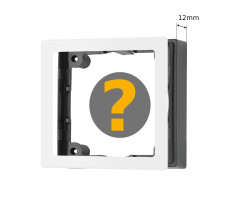 Cover frame 1-fold, white satinised & spacer frame 12mm