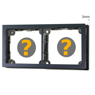 Cover frame 2-fold, slate grey high gloss & spacer frame 3mm