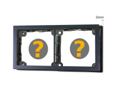 Cover frame 2-fold, slate grey high gloss & spacer frame 3mm