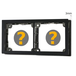 Cover frame 2-fold, black satinised & spacer frame 3mm