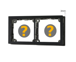 Cover frame 2-fold, black satinised & spacer frame 3mm