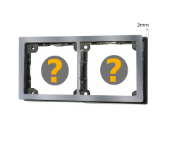 Abdeckrahmen 2-fach, chrom mattglanz & Distanzrahmen 3mm