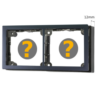 Abdeckrahmen 2-fach, schiefergrau strukturiert & Distanzrahmen 12mm