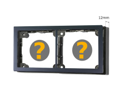 Cover frame 2-fold, slate grey high gloss & spacer frame 12mm