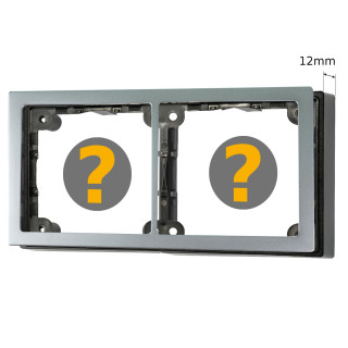 Cover frame 2-gang, aluminium matt & spacer frame 12mm