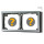 Cover frame 2-gang, aluminium matt & spacer frame 12mm